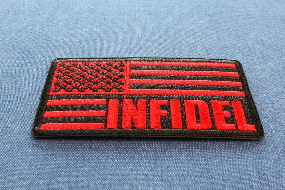 Infidel American Flag Black Red Patch US Military Veteran Patches by