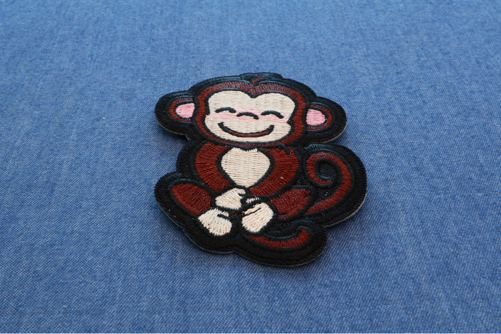 Monkey Path Cute Monkey Iron on Patch - Iron on Monkey Patches by Ivamis Patches