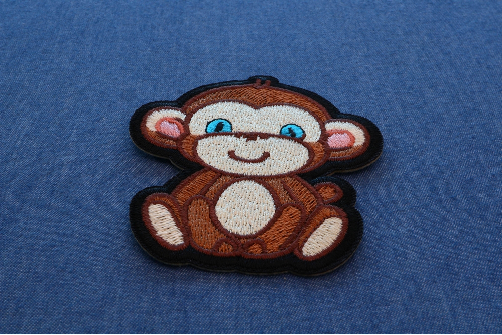 PatchMommy Boy Monkey Iron-On/Sew-On Applique Patch - 3" X 3.5" For Kids Clothing & Crafts