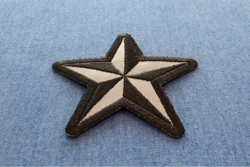 Reflective Nautical Star Patch | Embroidered Patches by Ivamis Patches
