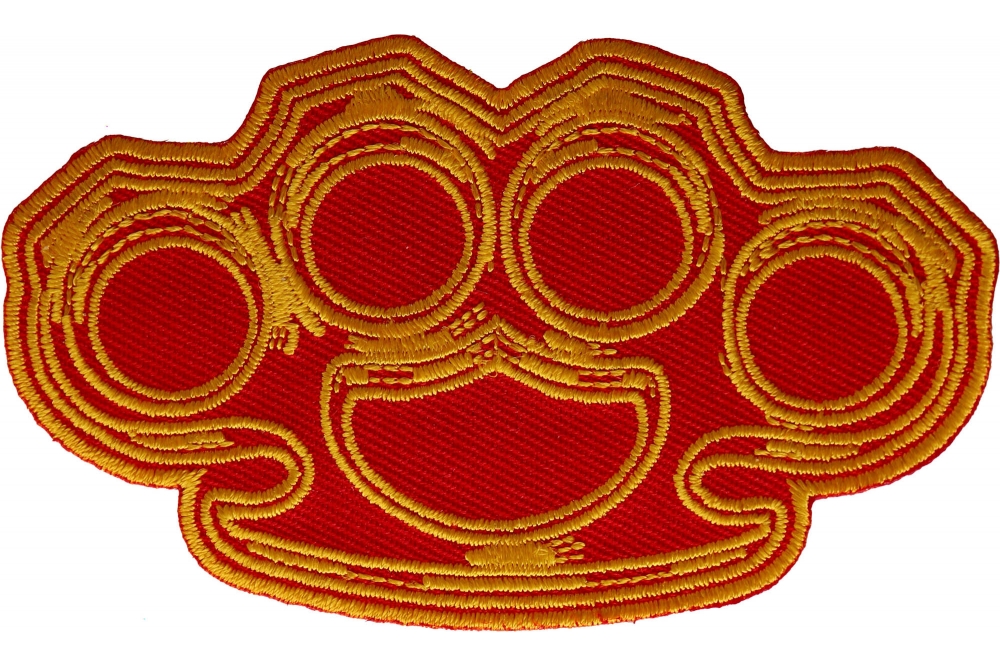 Brass Knuckles in Red and Yellow Patch by Ivamis Patches