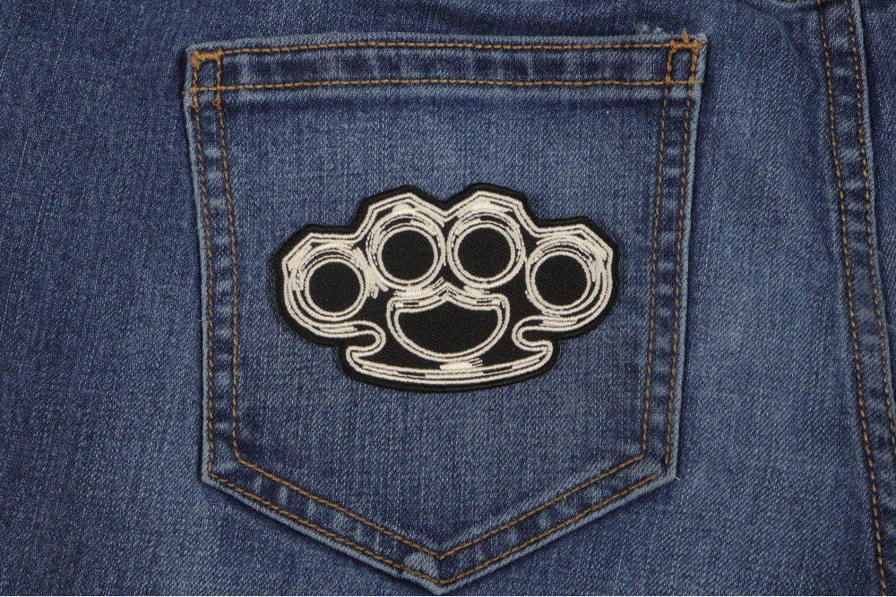 Brass Knuckles Iron On Patch Embroidered Patches by Ivamis Patches