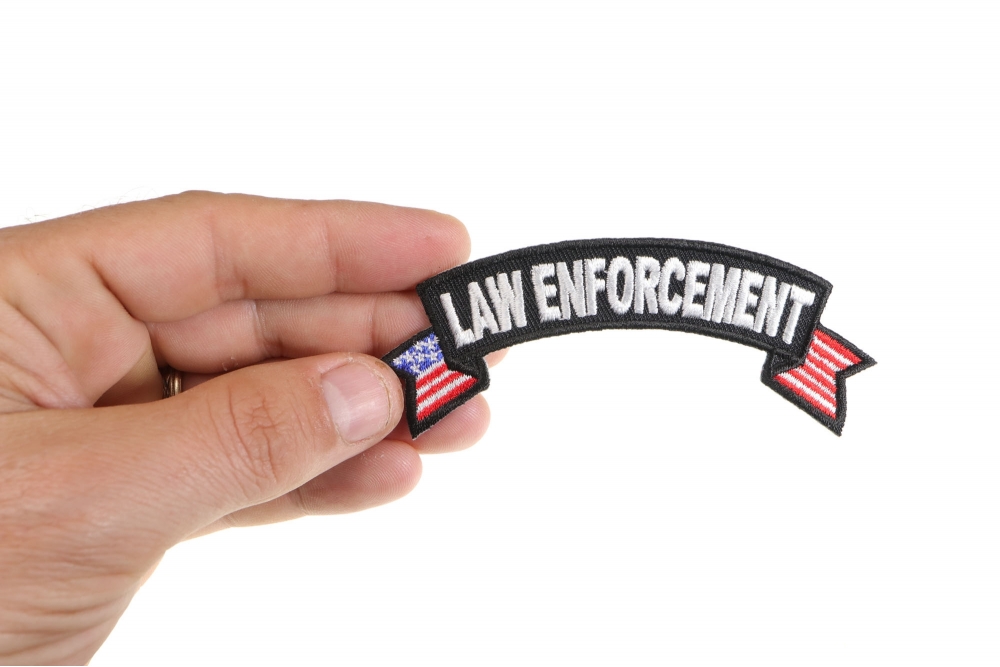 Law Enforcement US Flag Small Rocker Patch | Embroidered Patches by ...