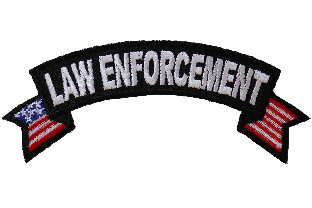 Law Enforcement US Flag Small Rocker Patch | Embroidered Patches by ...