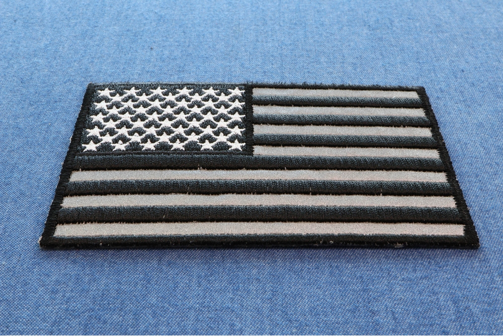 American Flag Black and Reflective 4 inch Patch