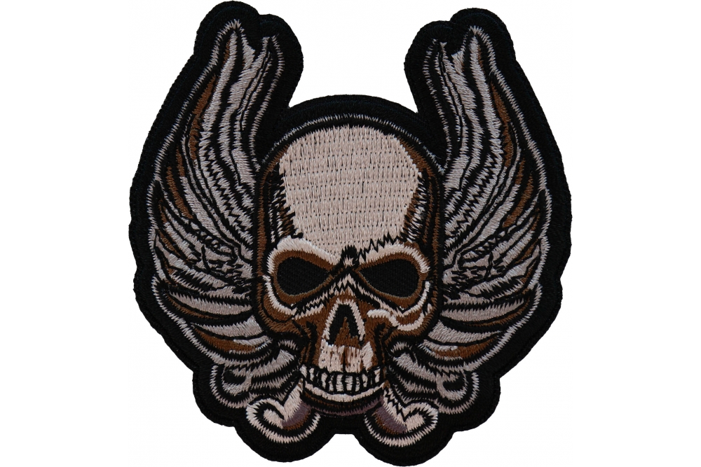 Skull and Wings Patch, Biker Skull Patches by Ivamis Patches