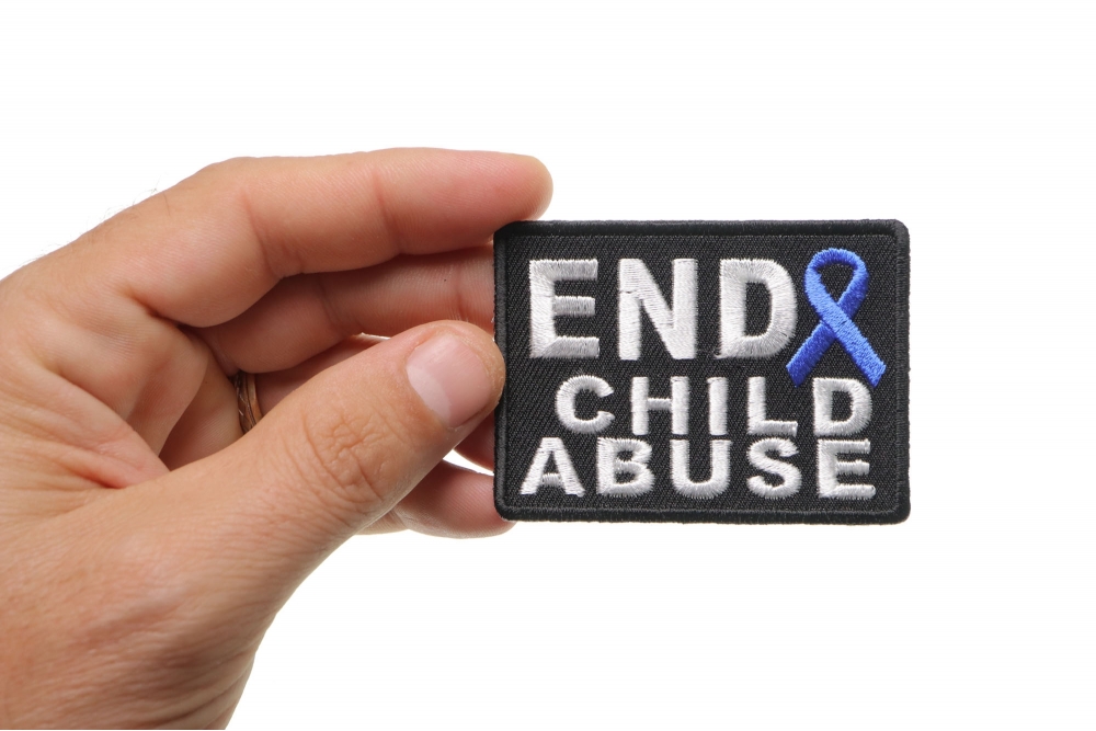 End Child Abuse Blue Ribbon Patch | Embroidered Patches by Ivamis Patches