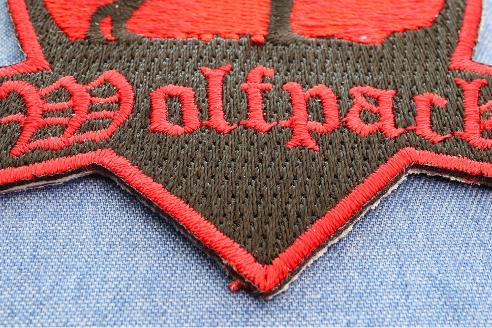 Wolfpack Patch In Red With Howling Moon | Embroidered Patches by Ivamis ...