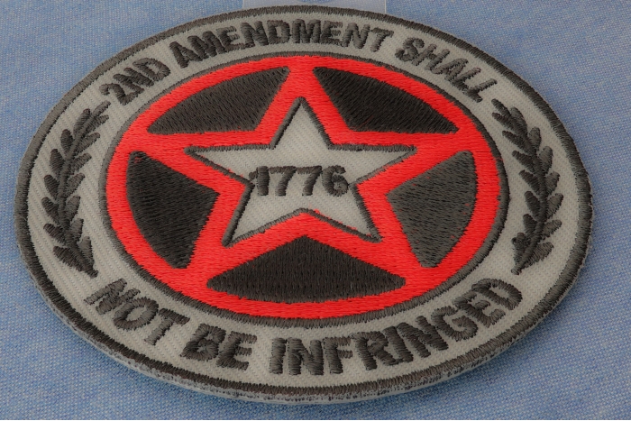 2nd Amendment Iron on Patch diagonal view