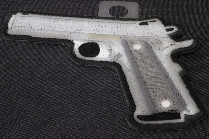 9 Mm Gun Patch diagonal view