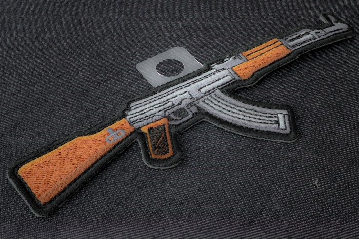 AK 47 Patch Right Assault Rifle Gun diagonal view