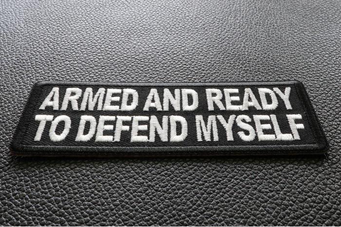 Armed and Ready to Defend Myself Patch diagonal view