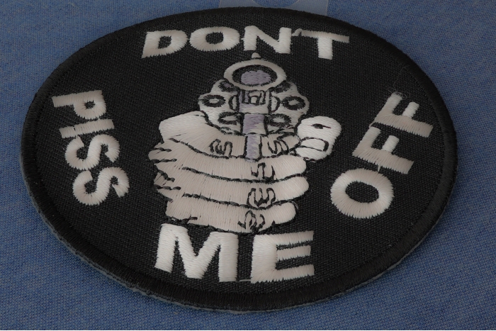 Do Not Piss Me Off With A Gun Patch diagonal view