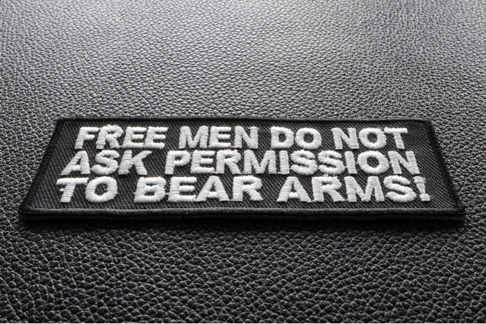 Free Men Don't Ask Permission To Bear Arms Patch diagonal view