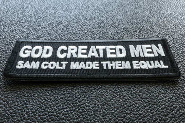 God Created Men, Sam Colt Made them Equal Patch diagonal view