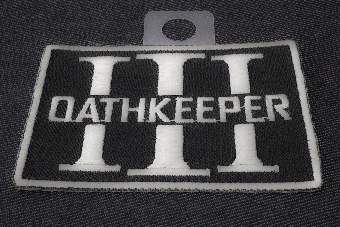 Oathkeeper Three  Percenter Gray Patch diagonal view