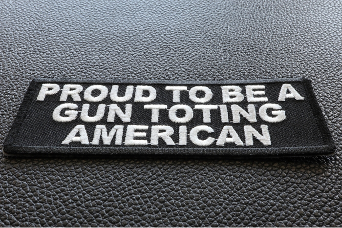 Proud To Be A Gun Toting American Patch diagonal view