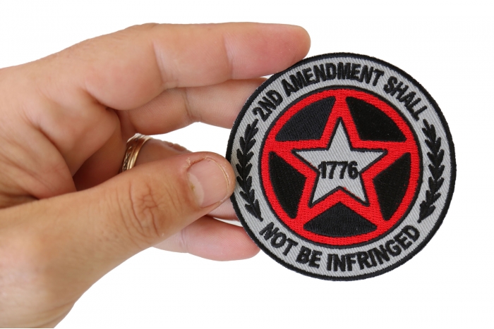 2nd Amendment Shall Not be Infringed Star Patch shown on hand for size comparison