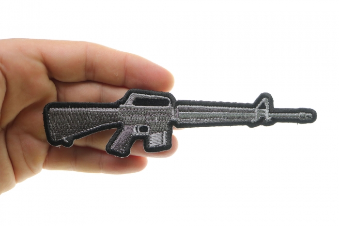M16 Rifle Patch shown on hand for size comparison