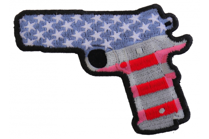 9 Mm Gun With US Flag Patch