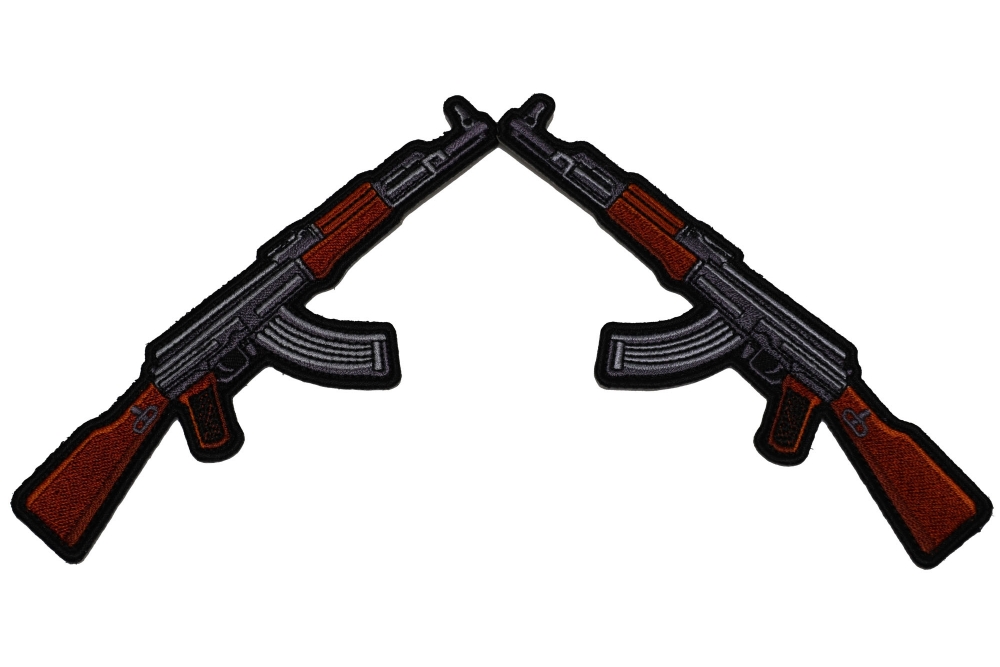 AK 47 Kalashnikov Iron On Patches -Left and Right Combo