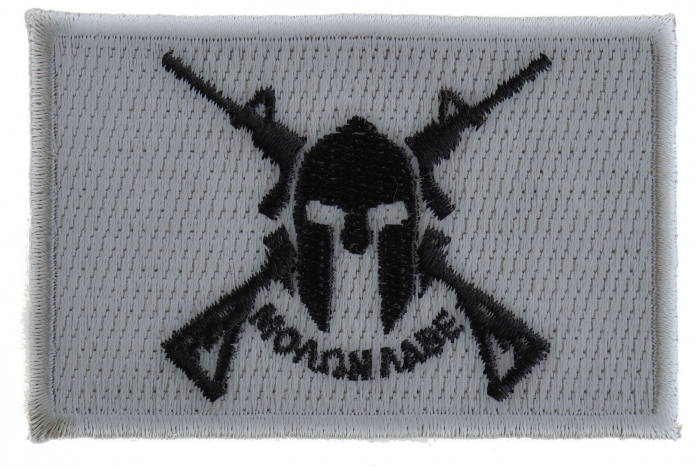 Black and Gray Come and Take It Molon Labe Spartan Crossed Rifles Patch