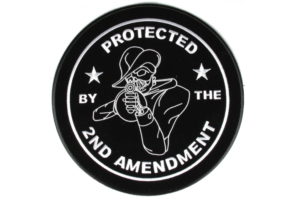Protected By 2nd Amendment Tommy Skull Large Patch