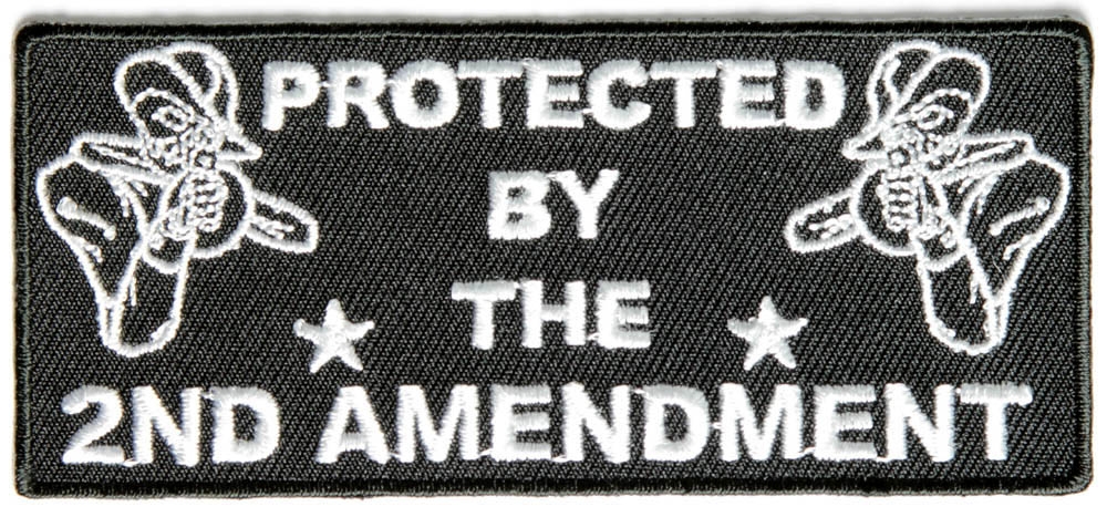 Rectangle Protected By 2nd Amendment Tommy Skull Patch