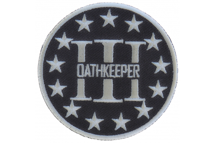 Three Percenter Oathkeeper Round Patch Gray