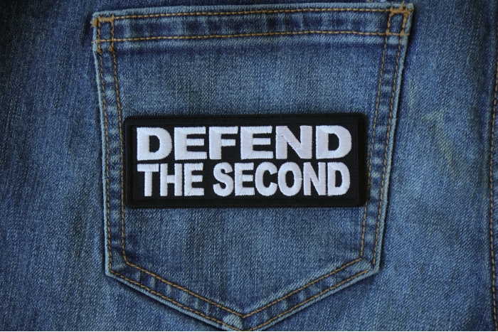 Defend the Second Patch shown on jeans