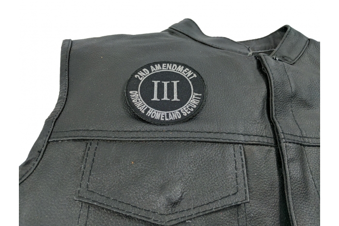  shown on leather vest