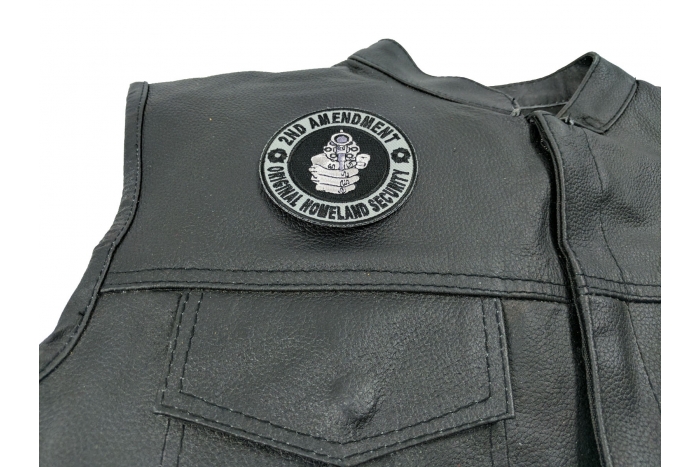  shown on leather vest