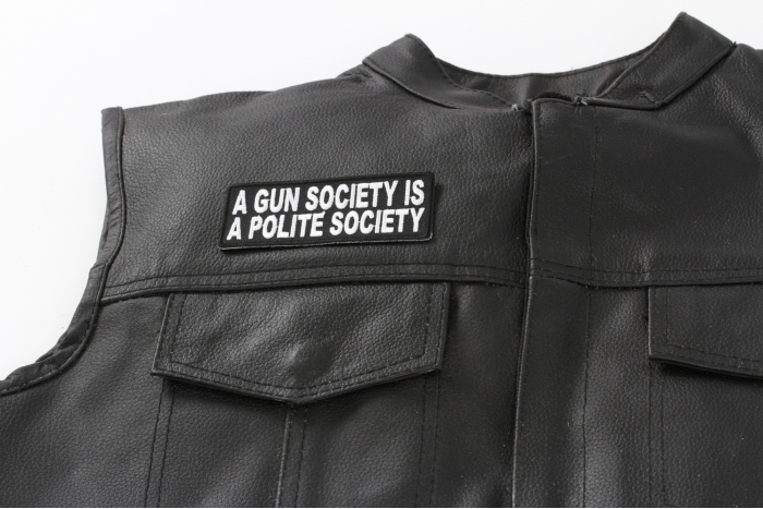  shown on leather vest