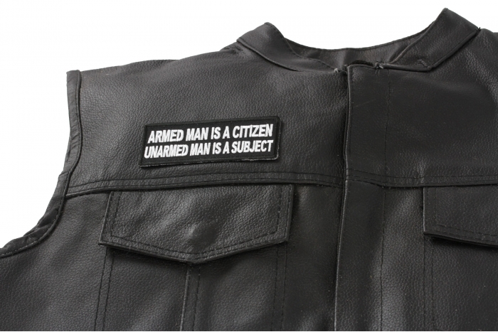  shown on leather vest