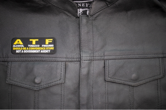  shown on leather vest