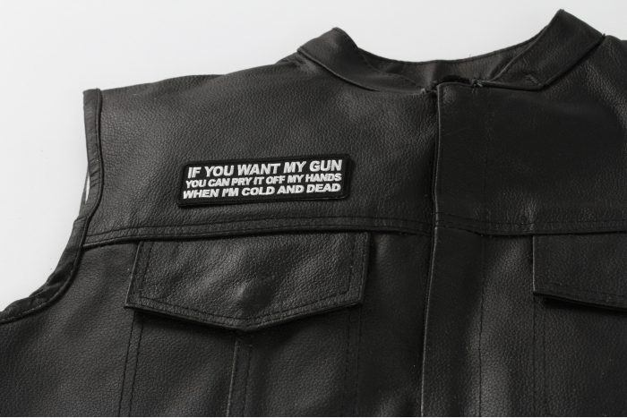  shown on leather vest