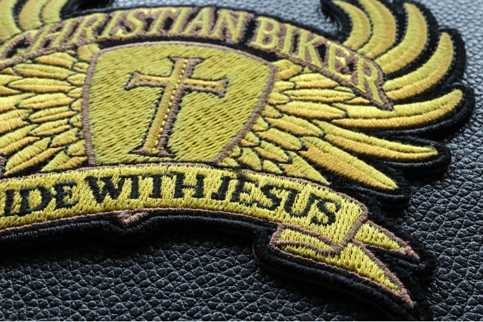 Christian Biker Patch for Sewing on to Jackets by Ivamis Patches