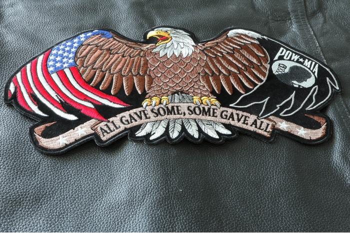 POW MIA Eagle Large Back Patch for Leather Vests by Ivamis Patches
