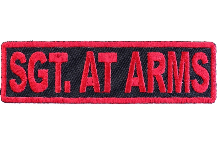 Sgt At Arms Patch - Red - MC Rank Patches by Ivamis Patches