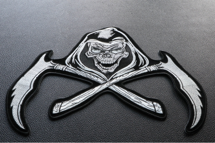 thumbnail image 2 of Large Grim Reaper Patch – 10 X 8.5 Inches, Iron-On Embroidered For Motorcycle Jacket 2 of 5