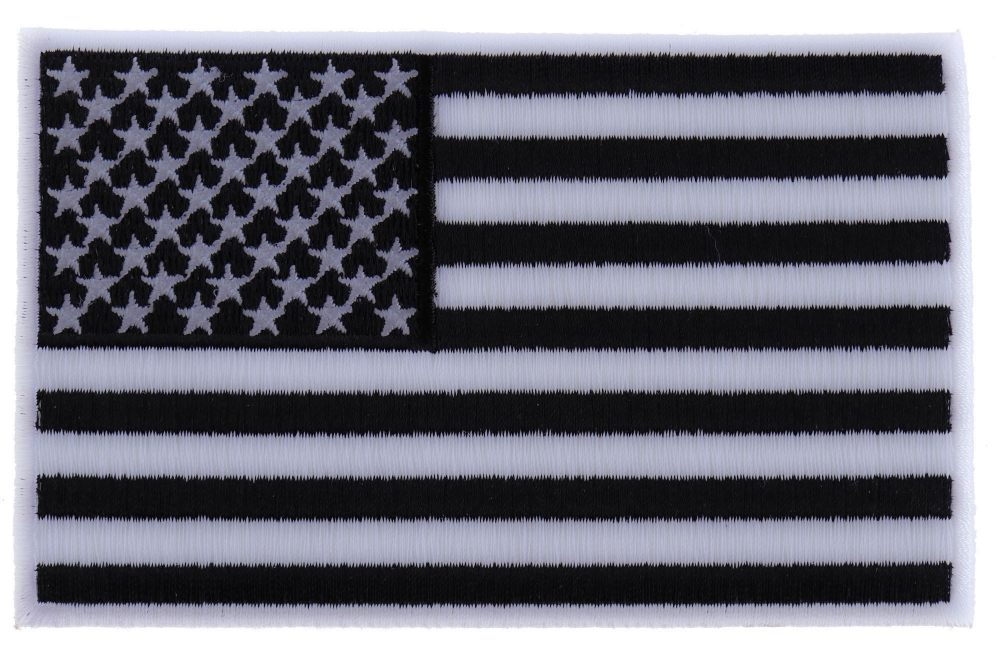 U.S American Flag Black /& White Patch Flag Patches