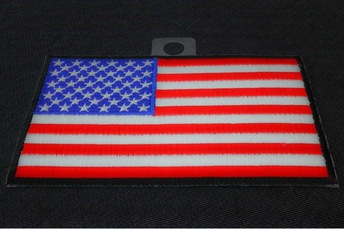American Flag Patch with Black Borders diagonal view