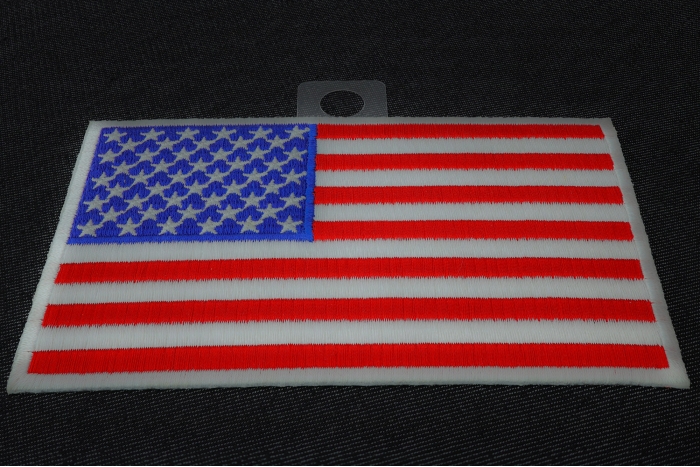 American Flag Patch with White Borders diagonal view