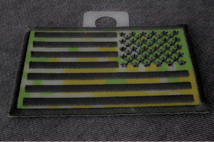 American Flag Reversed Camo Patch diagonal view