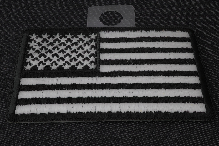 Black and White American Flag Patch diagonal view