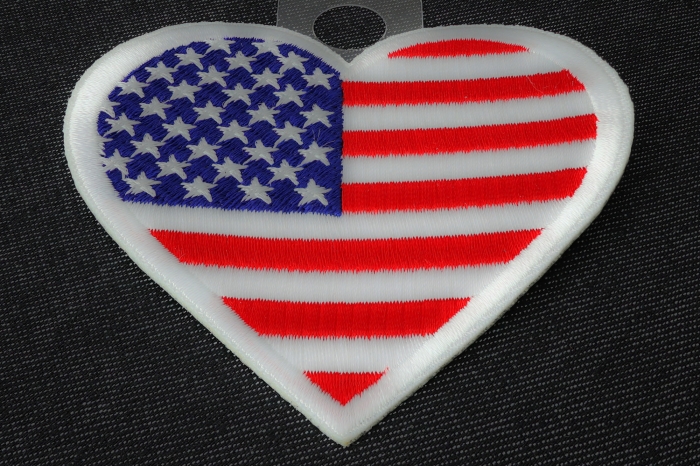 Love USA Heart Patch diagonal view