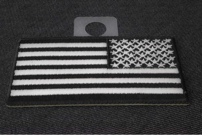American Flag Patch Reversed 3 inch diagonal view