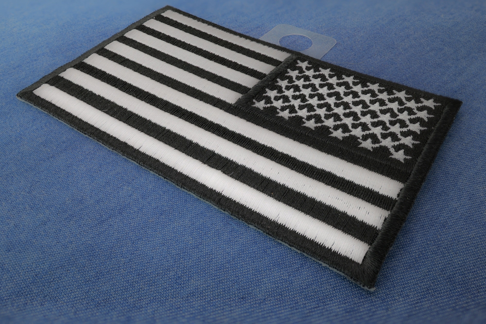 American Flag Black and Reflective 4 inch Patch