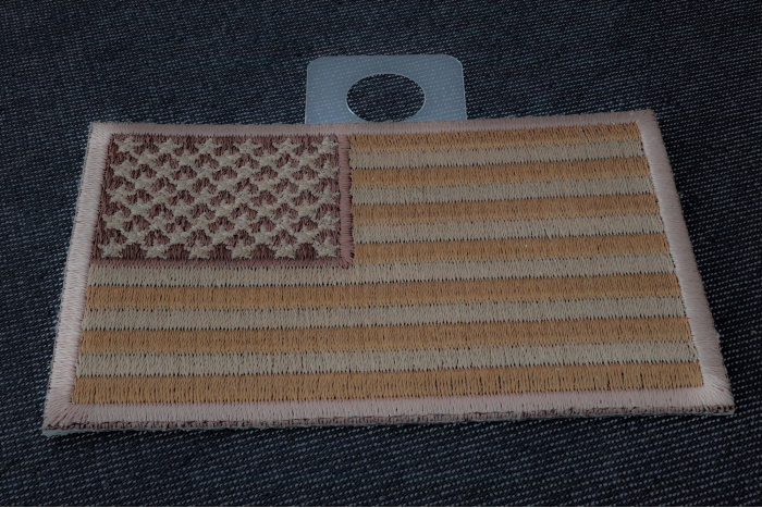 Subdued Brown US Flag Patch diagonal view