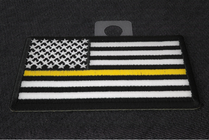 Subdued Yellow Stripe American Flag Patch diagonal view